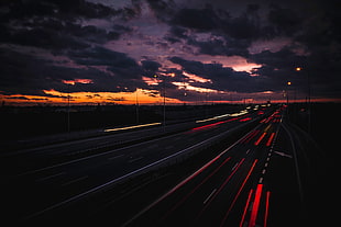 timelapse photograph of road HD wallpaper