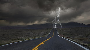 freeway struck by lightning HD wallpaper