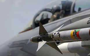 grey fighter jet plane, aircraft, jets, AIM-9 Sidewinder, F-15 Strike Eagle HD wallpaper