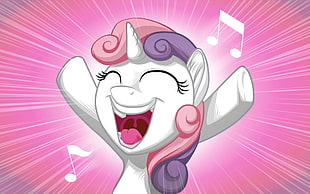 My Little Pony illustration, My Little Pony, Sweetie Belle, white, purple HD wallpaper
