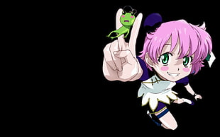 pink haired female anime character illustration HD wallpaper
