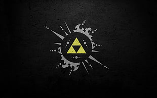 black and yellow triangle logo HD wallpaper