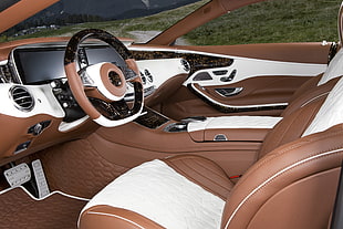 brown. white, vehicle interior HD wallpaper