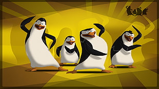 white and black penguin illustration, movies, Penguins of Madagascar, animated movies HD wallpaper
