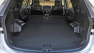 black car interior, Hyundai Santa Fe, car