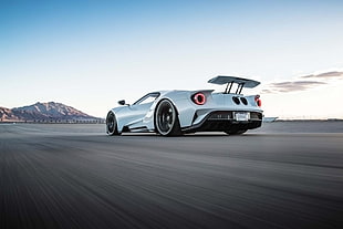 white sports coupe, Ford GT, Ford, car HD wallpaper