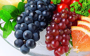 variety of fruits on plate HD wallpaper