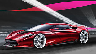 red and black sports car, concept cars, Infiniti Emerg E HD wallpaper