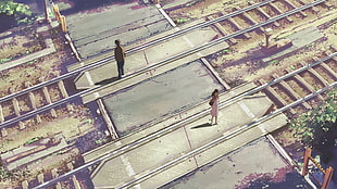 black metal framed glass top table, 5 Centimeters Per Second, anime HD wallpaper
