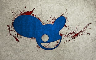 red and blue Deadmau5 logo HD wallpaper
