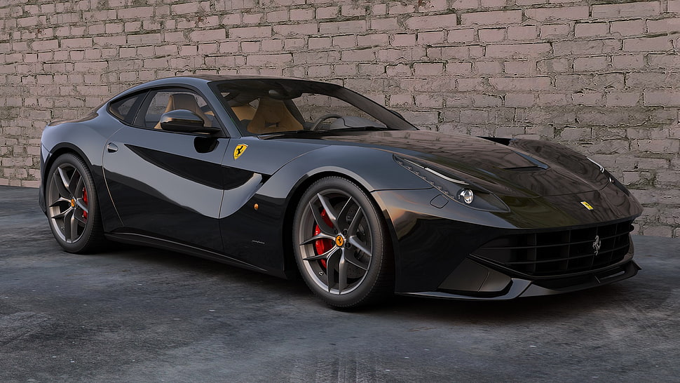 black Ferrari coupe, video games HD wallpaper
