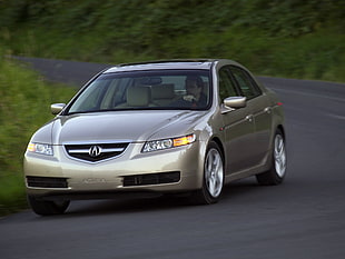 man riding on silver-colored Acura sedan