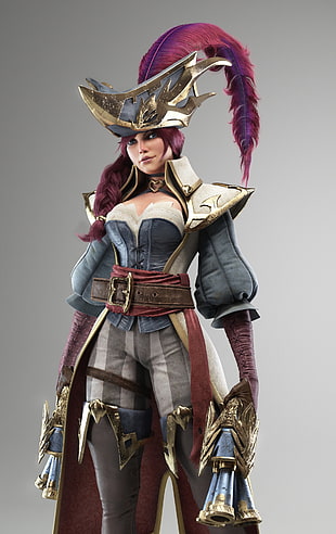 Miss Fortune cosplay costume, 2D, fan art, League of Legends HD wallpaper