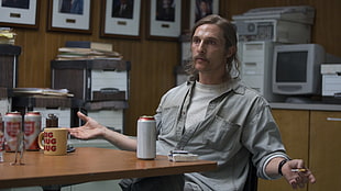 men's gray dress shirt, True Detective, Matthew McConaughey HD wallpaper
