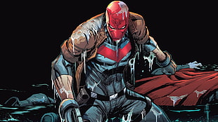 man holding gun illustration, DC Comics, Red Hood