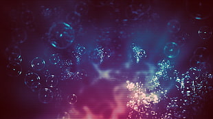 dew drops, abstract, bubbles, gradient, digital art