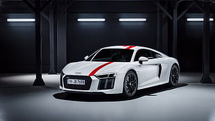 white Audi R8 HD wallpaper