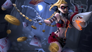 female character with shark weapon wallpaper, Jinx (League of Legends), League of Legends HD wallpaper