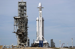 white space shuttle, Falcon Heavy, Space X, Launching HD wallpaper