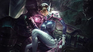 Overwatch Meka game illustration, Overwatch, video games, D.Va (Overwatch), digital art