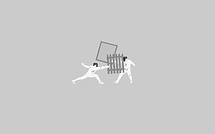 fencing illustration, humor, minimalism, fencing (sport), artwork