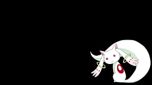 white cat wallpaper, Mahou Shoujo Madoka Magica, Kyuubey, anime HD wallpaper
