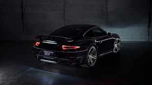 black coupe, car, Porsche, TechArt, black cars HD wallpaper