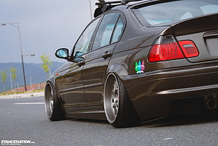 gray sedan, car, BMW M3 E46, Stance, tuning HD wallpaper