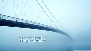 black hanging bridge, motivational, bridge, quote HD wallpaper