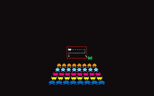 Galactica game, Space Invaders, simple background, minimalism, video games HD wallpaper