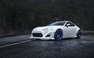 white Nissan 86, Scion FR-S, car, vehicle, tuning