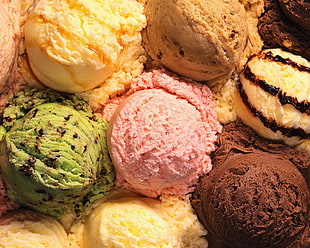 food photography of scoops of ice creams HD wallpaper