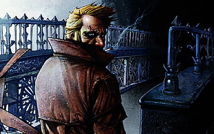 man wearing brown coat illustration, Hellblazer, comic art HD wallpaper