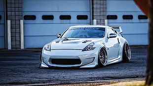 white sports car, tuning, Nissan, Nissan 370Z, car