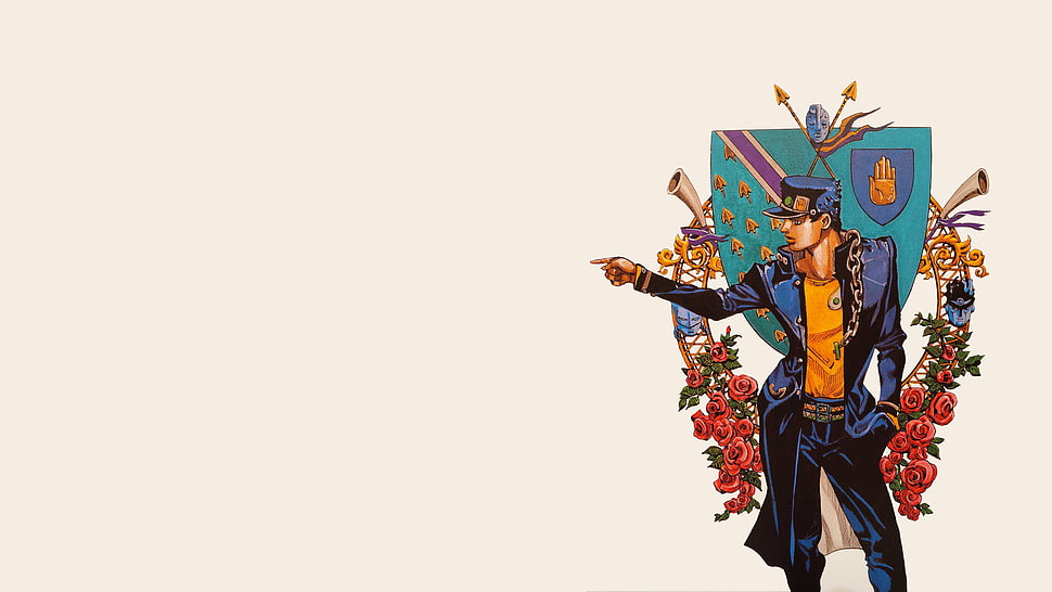 painting of man, JoJo's Bizarre Adventure, Jotaro Kujo, Jojo HD wallpaper