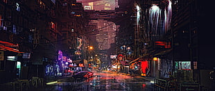 empty city streets digital wallpaper HD wallpaper