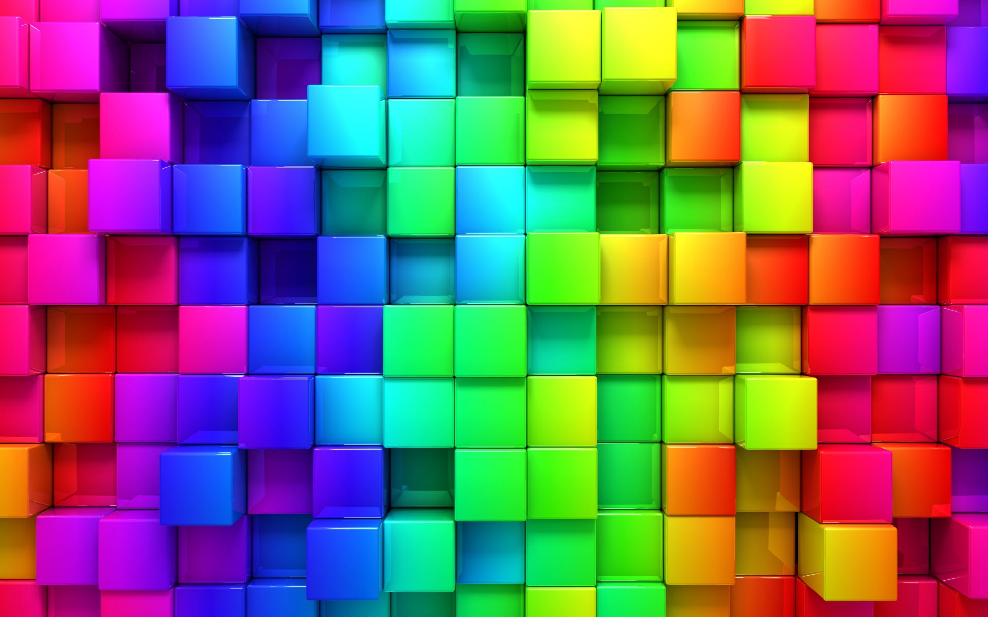 Blue, green, yellow, pink and red cubes illustration HD wallpaper |  Wallpaper Flare