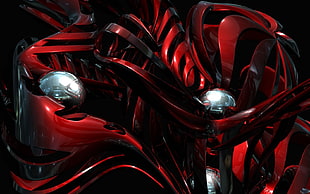 red D4D 3D artwork HD wallpaper