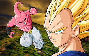 Majin Boo and Vegetta, Dragon Ball, Dragon Ball Z, Vegeta, Majin Buu HD wallpaper