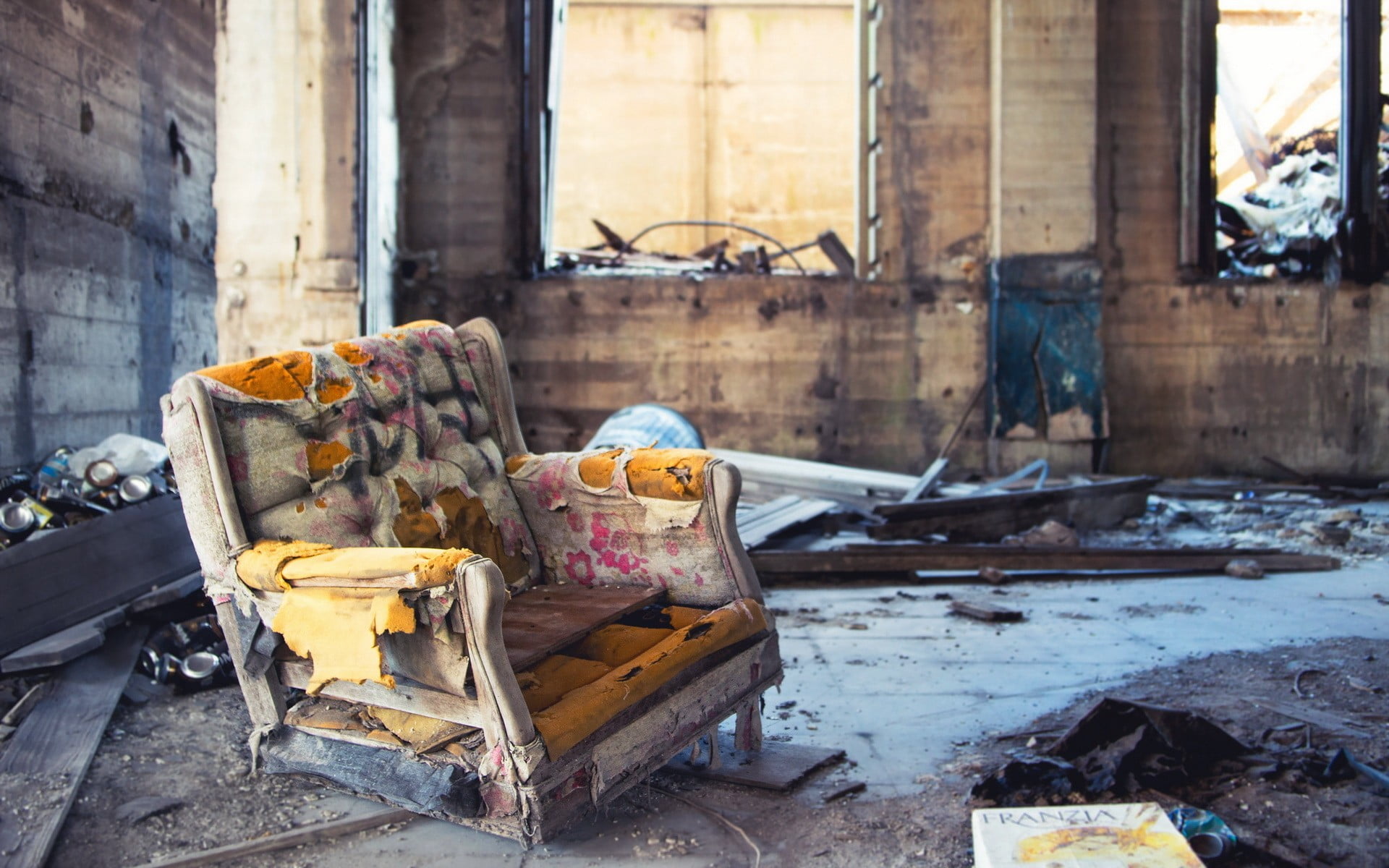 Brown sofa chair, ruin, abandoned, old building, armchairs HD wallpaper |  Wallpaper Flare
