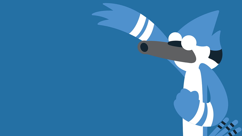 blue and white bird illustration, Mordecai, Regular Show HD wallpaper