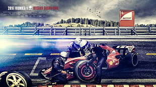 black and red Yamaha motorcycle, Ferrari F1, racing simulators HD wallpaper