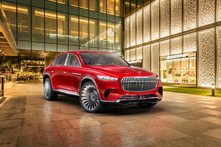 red compact SUV, Vision Mercedes-Maybach Ultimate Luxury, Concept cars, 2018 HD wallpaper