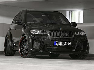 black BMW X5 with ND GP 650 licensed plate HD wallpaper