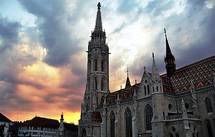 concrete gothic building, architecture, old building, Budapest, Hungary HD wallpaper
