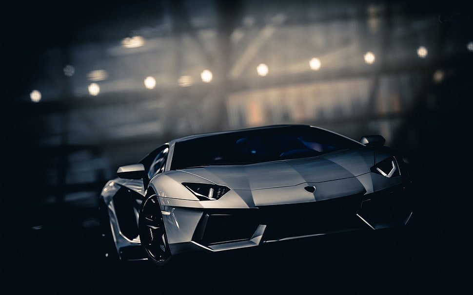 black Lamborghini sports coupe digital wallpaper HD wallpaper