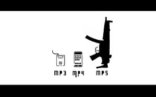 MP3, MP4, and MP5 texts, quote, technology, Heckler & Koch, minimalism HD wallpaper