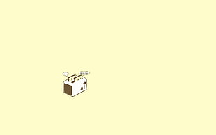 yellow and white bread toaster illustration, minimalism HD wallpaper