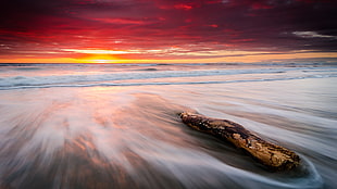 rock formation, landscape, sunset, sea, coast