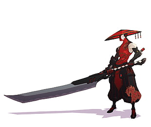 samurai warrior holding sword illustration, Duelyst, video games, digital art, concept art HD wallpaper